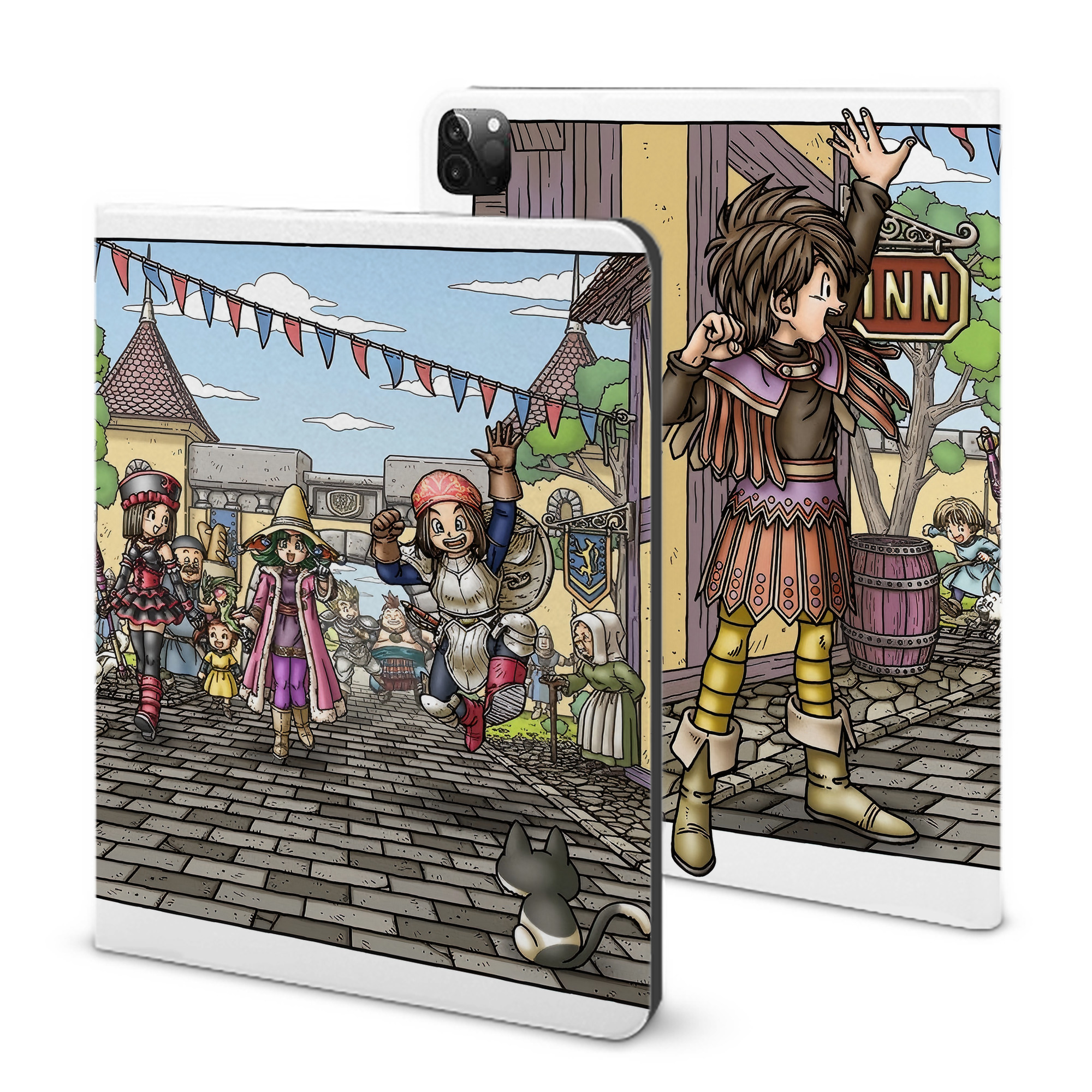 （画像用） ドラゴンクエスト Doragon Kuesuto Dragon Quest IPadケース ペンホルダー付き ブックスタイルデザイン